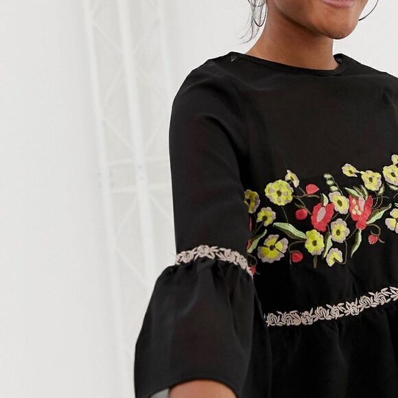 EUC Brave Soul floral embroidered blouse - Picture 3 of 4